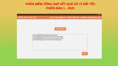 Phần mềm tổng hợp kết quả xử lý đất yếu 2025